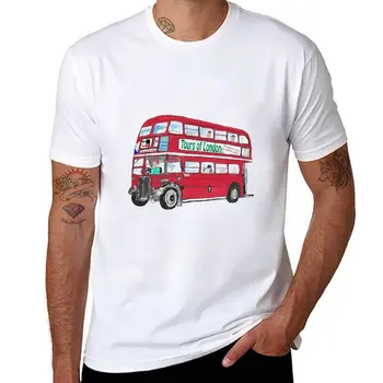Футболка New London Bus, великолепная футболка, футболки, мужские футболки с графическим рисунком, забавные