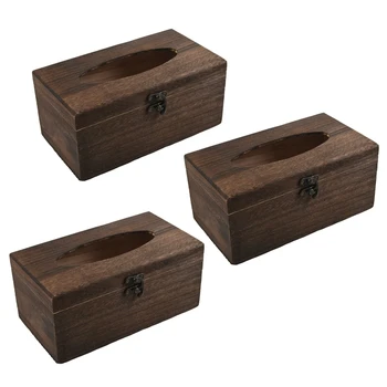 3 ШТ. Полезная деревянная ретро-коробка для салфеток, чехол для бумажных салфетниц, чехол для домашнего декора автомобиля