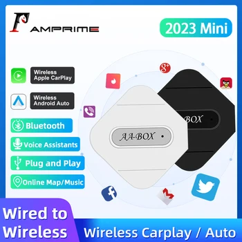 AMPrime Mini Ai Box Проводной беспроводной Carplay Android Auto Беспроводной Адаптер Для Автомобиля Быстрого Подключения Smart USB Plug and Play Type-C
