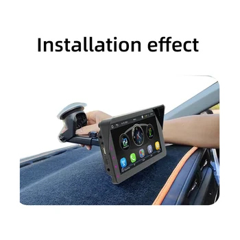 7-Дюймовый Автомобильный Сенсорный Экран с Кнопкой Беспроводной CarPlay Android Auto Автомобильное Портативное Радио Bluetooth MP5 Мультимедиа