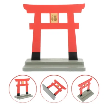 Ворота Японского храма Тории Миниатюрная синтоистская дверь Модель мини декора Кукольный домик Традиционное украшение дома Деревянные украшения