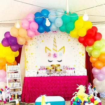 12-дюймовые Радужные латексные воздушные шары, Гирлянда из воздушных шаров с единорогом, Арка для свадьбы, украшение для вечеринки по случаю 1-го дня рождения детей, подарки для душа ребенка