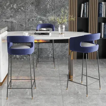 Современная мебель для дома, креативный барный стул, дизайнерский барный стул с модной спинкой, кухня, бар, кафе, легкий роскошный стул с высокими ножками