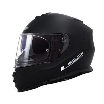 Мотоциклетный шлем LS2 Унисекс, Черный Матовый Премиум-класса, Большое Полное покрытие, Персонализированный мотоцикл, Защита от запотевания, Всесезонный Универсальный