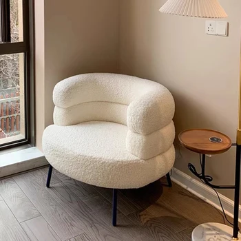 Дизайнерский белый напольный стул со спинкой Nordic Garden Современное кресло для игр Роскошный диван-шезлонг Мебель для гостиной