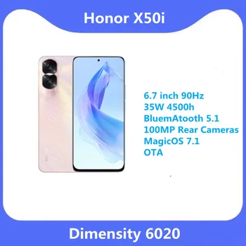 Оригинальный Honor X50i 5G Dimensity 6020 Android 13 6,7 дюймов 90 Гц 35 Вт 4500 ч BluemAtooth 5.1100 Мп Камеры заднего вида MagicOS 7.1 OTA
