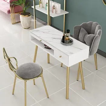 Современный окрашенный в белый цвет одинарный профессиональный маникюрный стол Nordic Double Nail Tables для салонной мебели Маникюрный стол и стул Set M
