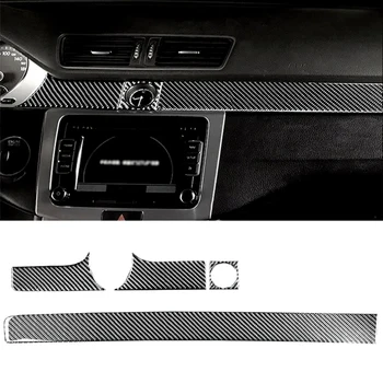 Для Volkswagen CC 2012-2018 Мягкая Накладка на приборную панель центральной консоли из углеродного волокна, Детали для отделки, наклейки