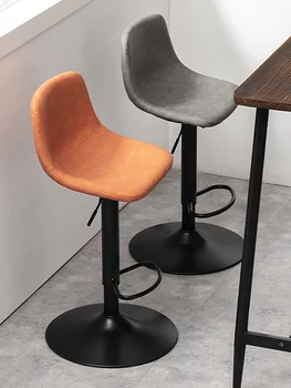 Подъем и опускание барного стула, модный и минималистичный барный стул, современный бытовой табурет с высокими ножками, легкая роскошная спинка.,