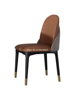 Обеденный стул из массива дерева в скандинавском стиле с двойной подсветкой, Роскошный гостиничный ресторан, Домашний стул, Кафе, Дизайнерский стул для креативного отдыха
