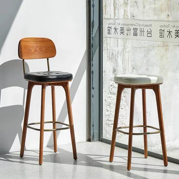 Укрепите роскошный барный стул из скандинавского дерева, стильную стойку, современное офисное кресло, минималистичную мебель для дома Cadeiras De Bar
