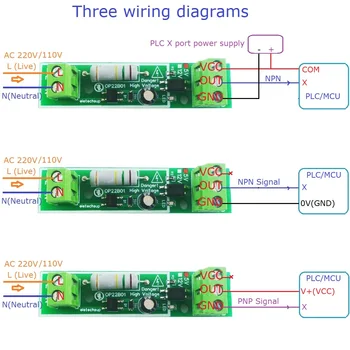 Модуль обнаружения Сигнала напряжения AC110V 220V до 3,3 В-24 В Плата Сигнализации Включения/Выключения Питания для Модуля ввода-вывода PLC RS485
