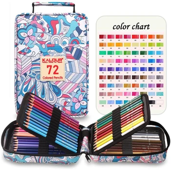 KALOUR 72 цвета Цветные карандаши Масляные карандаши для рисования, цветные карандаши для студентов, школьные принадлежности для художников с сумкой для переноски