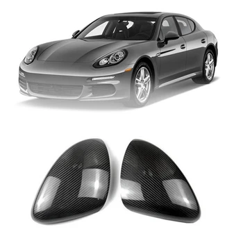 1 Пара автомобильных накладок на зеркала заднего вида из настоящего углеродного волокна, Накладка на боковое зеркало заднего вида, Запасные части для Porsche Panamera 970 2014-2017
