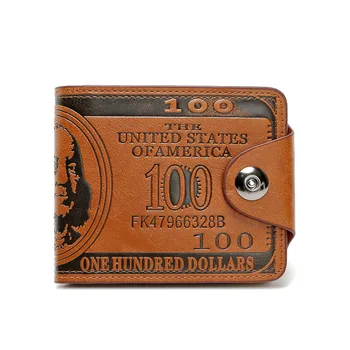 Мужской короткий кошелек молодежной моды с магнитной пряжкой, кошелек для монет с несколькими картами, Горизонтальный квадратный деловой держатель для денег из искусственной кожи.