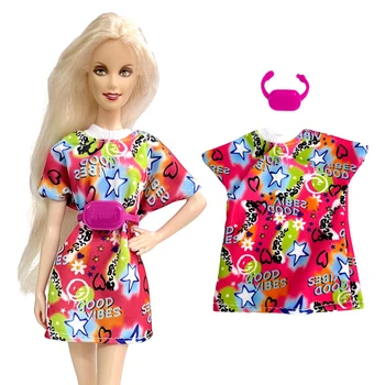 2 предмета/комплект Модное платье + пояс для куклы 1/6 Спортивная экипировка Повседневная одежда для куклы Барби Аксессуары детские игрушки