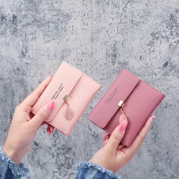 Новый минималистичный маленький кошелек Корейской версии, женский короткий кошелек Zero, Зажимы для денег, Женские кошельки с карманом для монет, пряжка-замок из искусственной кожи.