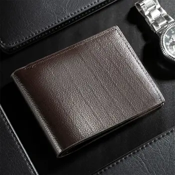 Мужской короткий мягкий кожаный бумажник из искусственной кожи, студенческий кошелек молодого мужчины, чехол для водительских прав с несколькими позициями для карт