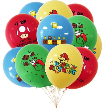 10шт Аниме Периферийная игровая тема Марио Набор латексных воздушных шаров Оформление сцены детского дня рождения Детский игрушечный мяч