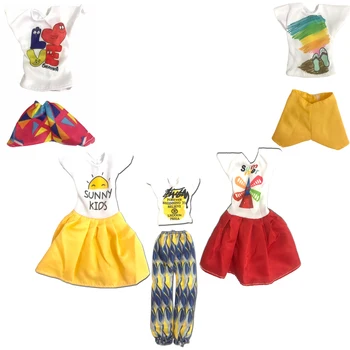 NK 5 Комплект Повседневной одежды принцессы Повседневное платье Модная рубашка для вечеринки Аристократическая Юбка для куклы Барби Аксессуары Подарок для девочки