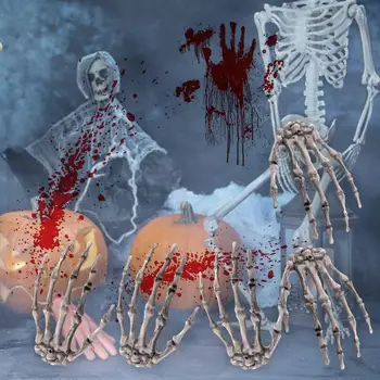 Набор для рук со скелетом на Хэллоуин, реалистичная рука со скелетом, реалистичные украшения для рук со скелетом на Хэллоуин, многоразовый реквизит для привидений