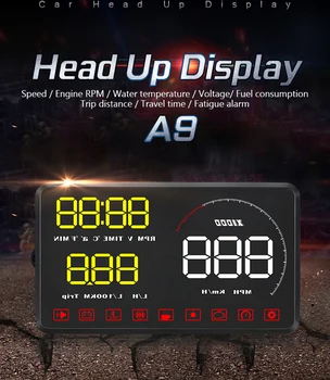 Автомобильный монитор OBD2 Система 5,5-дюймовый HD-дисплей, системы предупреждения о скорости, многофункциональный цифровой головной дисплей A9