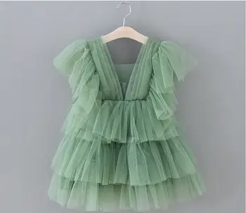 Летнее марлевое милое платье для девочек, Вечернее Платье Принцессы