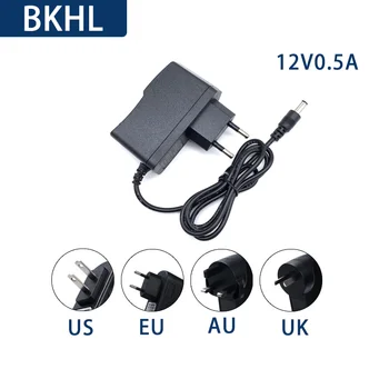 (5 шт./лот) 12V0.5A адаптер питания оптический маршрутизатор cat телеприставка мощность микрофон EU/US/AU/UK штекер постоянного тока интерфейс 5,5 мм * 2,5 мм