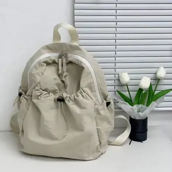 Школьный ранец, повседневный Корейский рюкзак Softback, Винтажный дизайн, Провисающие Эластичные карманы, шнурок, Стиль PocketLazy, нейлон