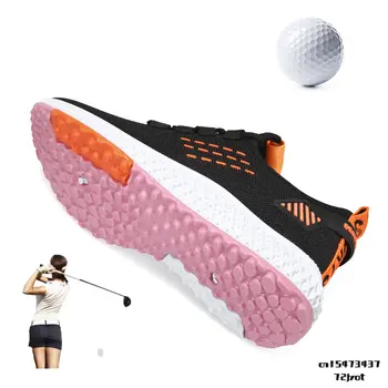 Женская обувь для гольфа, противоскользящие спортивные кроссовки для ходьбы, Тренировочная обувь для гольфа, дышащие спортивные летние туфли на плоской подошве для гольфа