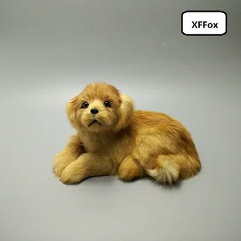 новая модель желтой собаки в реальной жизни из пластика и меха, подарок золотой собаке размером около 21x13x13 см xf1553