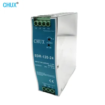 CHUX EDR 120W 24V Промышленный Источник Питания С Переключением Режимов EDR-120W DIN-Рейка для Чпу Cctv Led Light SMPS Источники Питания