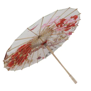 Китайский зонт из промасленной бумаги, плавно открывающийся и закрывающийся Декоративный зонт из промасленной бумаги для эффектного представления при фотосъемке