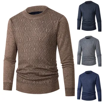 Мужская осенне-зимняя мода, повседневный теплый вязаный свитер с длинным рукавом, верхняя одежда, джемпер, вязаный свитер