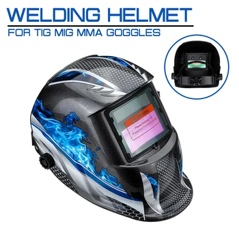 Профессиональный сварочный шлем с автоматическим затемнением на солнечной батарее, сварочная маска для TIG MIG MMA, очки со светофильтром, Работа сварщика при пайке.