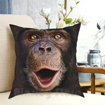 Милое животное, счастливое лицо обезьяны-шимпанзе, подарочная наволочка с принтом, домашняя мягкая подушка, милое животное, счастливое лицо обезьяны-шимпанзе