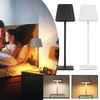 Современная Беспроводная Настольная Лампа USB Перезаряжаемая Светодиодная Настольная Лампа Night Light С Плавным Затемнением Прикроватной Лампы Для Декора Спальни E4I3