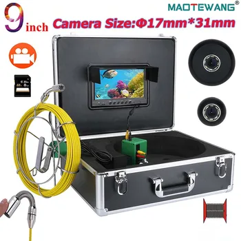 9-дюймовый видеорегистратор 17-мм система видеонаблюдения для осмотра промышленных канализационных труб IP68 Водонепроницаемая камера 1000 ТВЛ