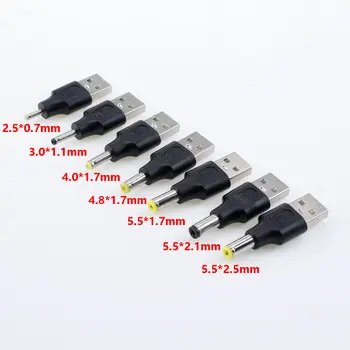 Разъем адаптера питания постоянного тока USB 2.0 Типа A для подключения к штекеру 2.5*0.7 3.0*1.1 4.0*1.7 4.8*1.7 5.5*1.7 5.5*2.5 5.5 x 2,1 мм 5 В