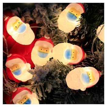 Набор рождественских огней, светодиодные подвесные светильники в форме Рождественской елки / Снеговика / Санты / Клоуна, Принадлежности для декора Рождественской вечеринки