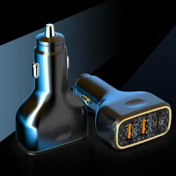USB C Автомобильное зарядное устройство Адаптер прикуривателя 80 Вт 4 Порта Сверхбыстрое автомобильное зарядное устройство Адаптер Для зарядки различных устройств для автомобильных седанов