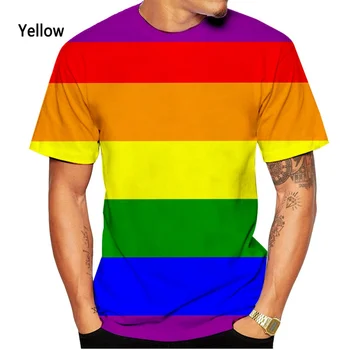Повседневная футболка с 3D-печатью для мужчин и женщин с радужным флагом Лесбиянок и геев 2023 года