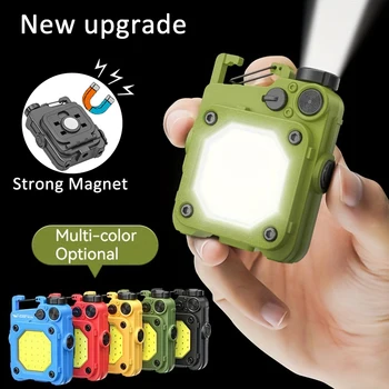 Портативный Мини-брелок-фонарик, USB Перезаряжаемый светодиодный фонарик-брелок для походов на открытом воздухе, фонарь для кемпинга