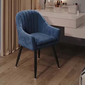 Металлический обеденный стул с подушкой, Скандинавская кухня, Бесплатная доставка, Постмодернистский шезлонг, Дизайнерская мебель для дома Silla Comedor