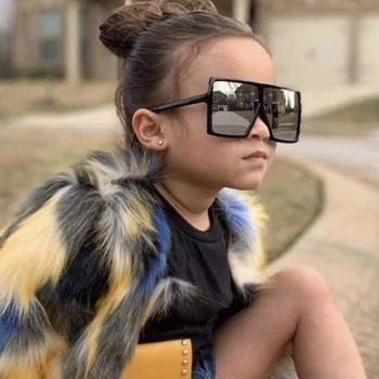 Детские солнцезащитные очки в квадратной оправе Для девочек и мальчиков С защитой для глаз Розовые Детские Поляризованные Солнцезащитные очки Уличные Аксессуары 2023
