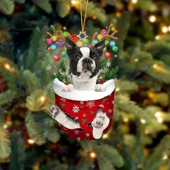 Рождественские акриловые украшения с рисунком милой собачки Набор из 8 Очаровательных праздничных украшений с изображением различных пород