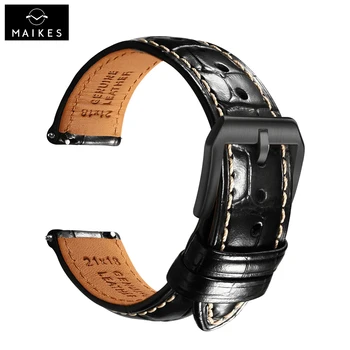 Кожаный ремешок для часов Maikes от ведущего бренда 20 мм 21 мм 22 мм Аксессуары Браслет для Rolex Breitling Omega IWC Ремешок для часов