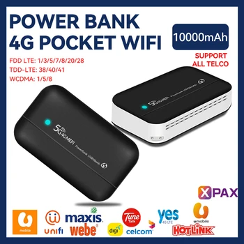 4G модем, беспроводной маршрутизатор, USB-точка доступа 10000 мАч Type-C, мини-PowerBank, Wi-Fi для бизнеса, офисная сеть для поездок на природу, Интернет