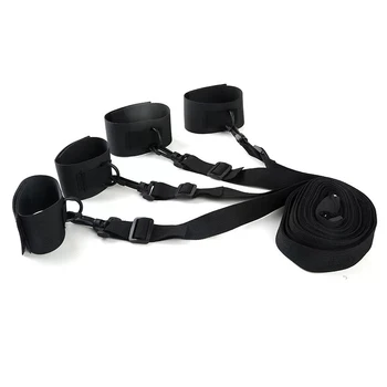 Секс-наручники для постельного бондажа БДСМ Эротический Бондаж Система Удерживающих ремней Секс-игрушки для взрослых Наручники на запястьях и лодыжках