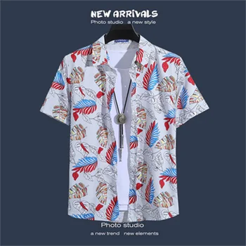 2023 Мужская Гавайская рубашка С цветочным Рисунком, 3D Принт, Повседневные Модные Мужские Рубашки С Короткими Рукавами, Ретро Тренд, Красивый Пляж Для Отдыха, Свободные Рубашки